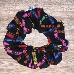 $7ea or 3/$15 Teacher crayons black hair Scrunchie handmade new